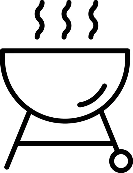 Barbecue Εικονίδιο Σουβλάκι Στυλ Περίγραμμα — Διανυσματικό Αρχείο
