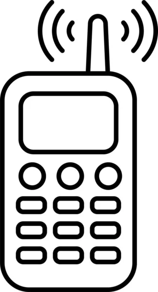 Walkie Talkie Téléphone Icône Dans Style Contour — Image vectorielle