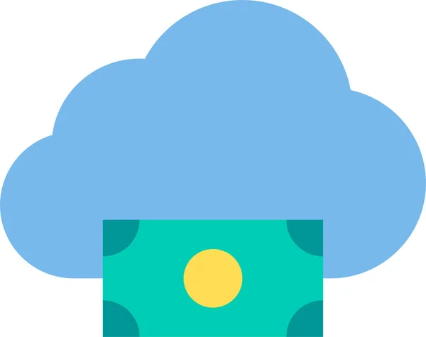 Cloud Speicher Ikone Flachen Stil — Stockvektor