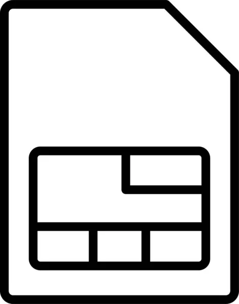 Telefoon Chip Sim Pictogram Omtrek Stijl — Stockvector