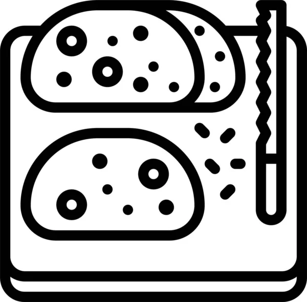 Panadería Panadería Icono Del Pan Estilo Del Esquema — Vector de stock