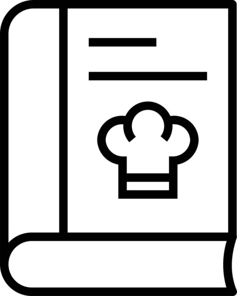 Livre Recettes Icône Cuisine Dans Style Contour — Image vectorielle