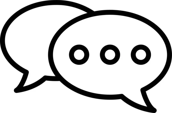 Chatt Kommunikation Konversation Ikon Kontur Stil — Stock vektor