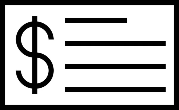 支票钞票银行图标 — 图库矢量图片