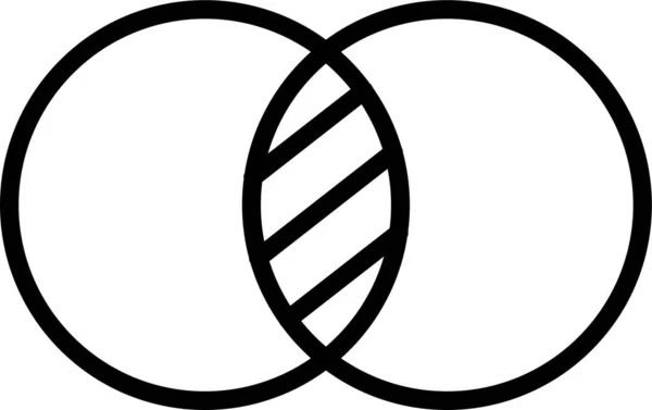 Venn Diagram Ikonen Konturstil — Stock vektor