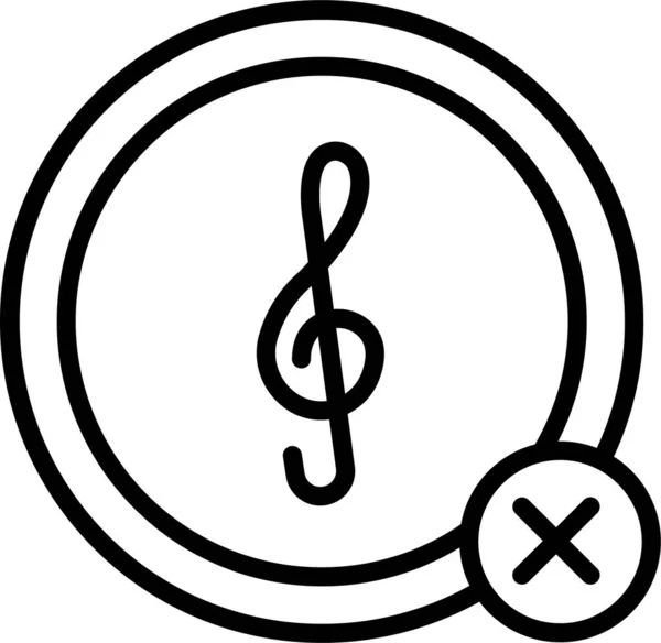 Muzyczna Ikona Dźwięku Zarysie — Wektor stockowy