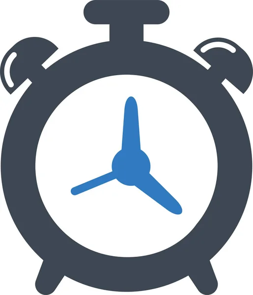 Reloj Icono Tiempo Alarma Estilo Sólido — Vector de stock