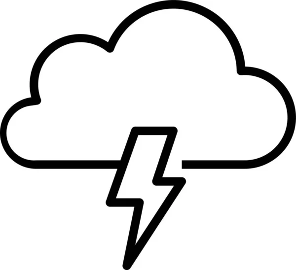 Thunderbolt Tormenta Tiempo Icono Estilo Esquema — Vector de stock