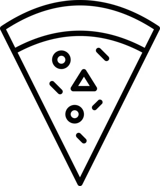 Pizza Slice Fast Icon Outline Style — Stock Vector