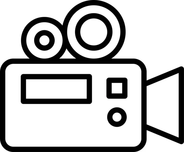 Icono Electrónica Cámara Película Estilo Esquema — Vector de stock