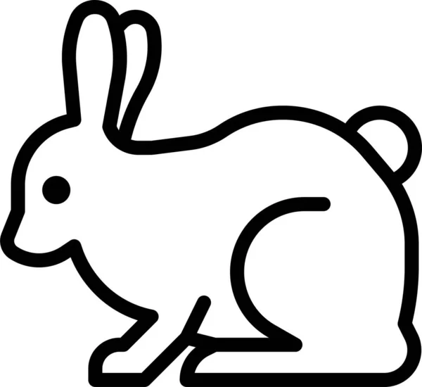 Kaninchen Kaninchen Tier Ikone Umriss Stil — Stockvektor
