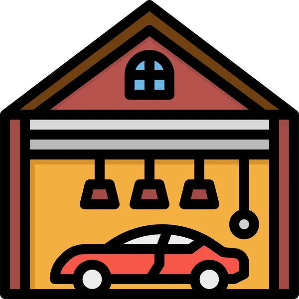Ícone Garagem Eletrônica Carro Estilo Esboço —  Vetores de Stock
