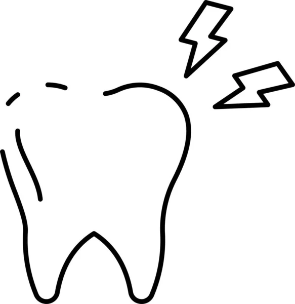 Schmerzhafte Zahnpflege Ikone Umrissen — Stockvektor