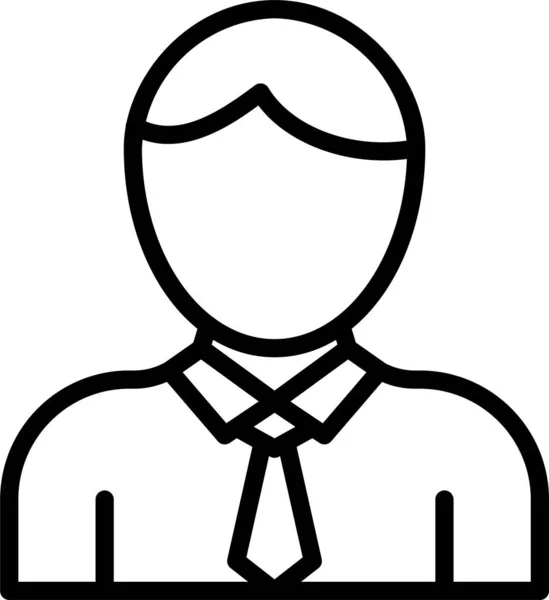 Hombre Empleado Icono Negocio Estilo Esquema — Vector de stock