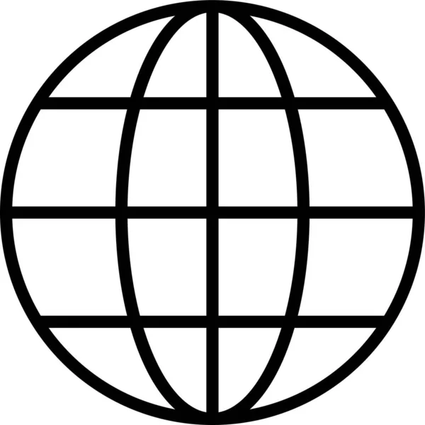 Globus Erdkartensymbol Umrissstil — Stockvektor