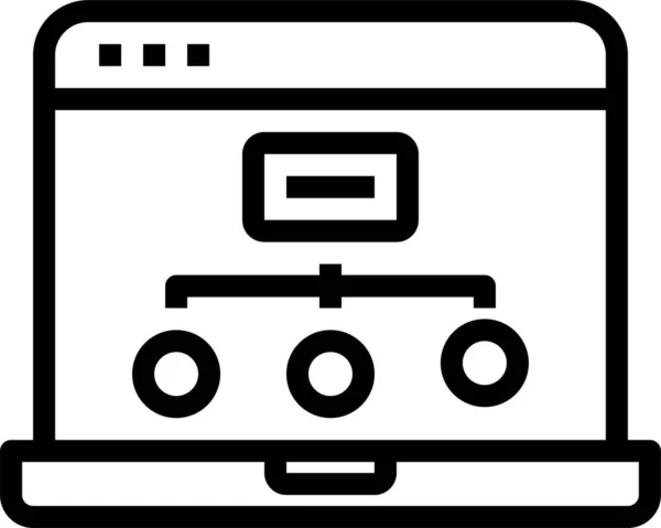 Icono Interfaz Computación Del Navegador Estilo Esquema — Archivo Imágenes Vectoriales