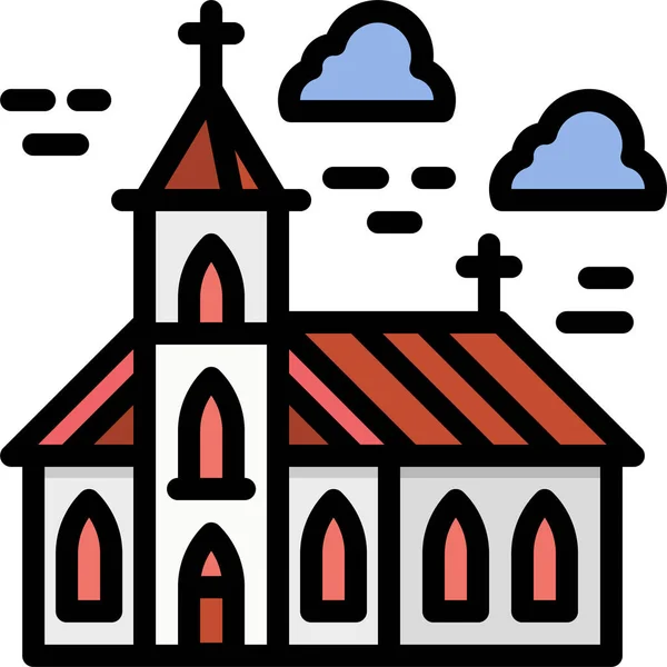 Edifícios Ícone Igreja Cristã —  Vetores de Stock