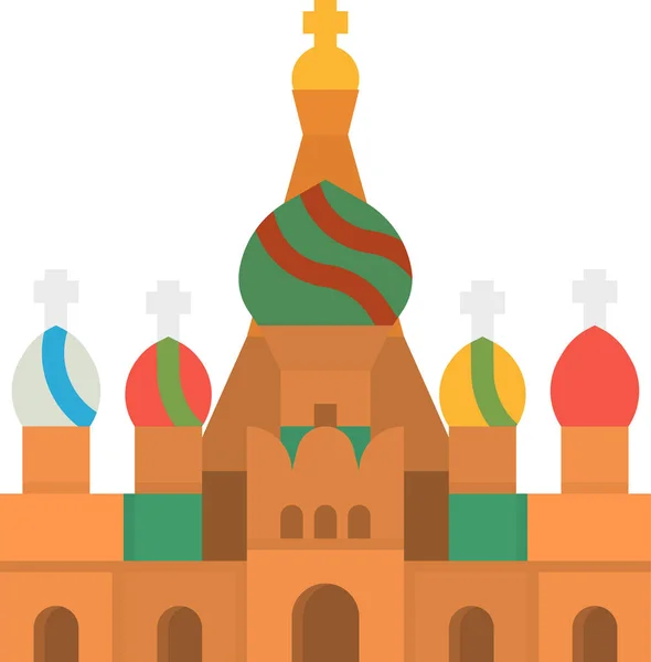 Albahaca Catedral Icono Moscú Estilo Plano — Vector de stock