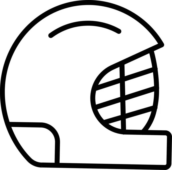 Helm Spiel Sport Ikone Outline Stil — Stockvektor