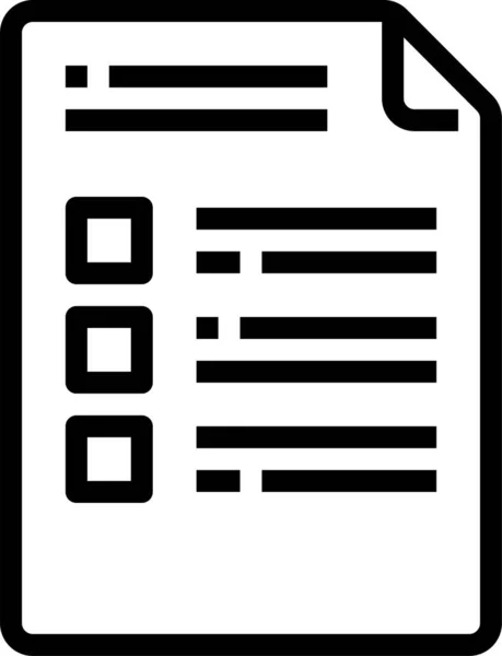 Dokument Datei Formular Symbol Umrissstil — Stockvektor