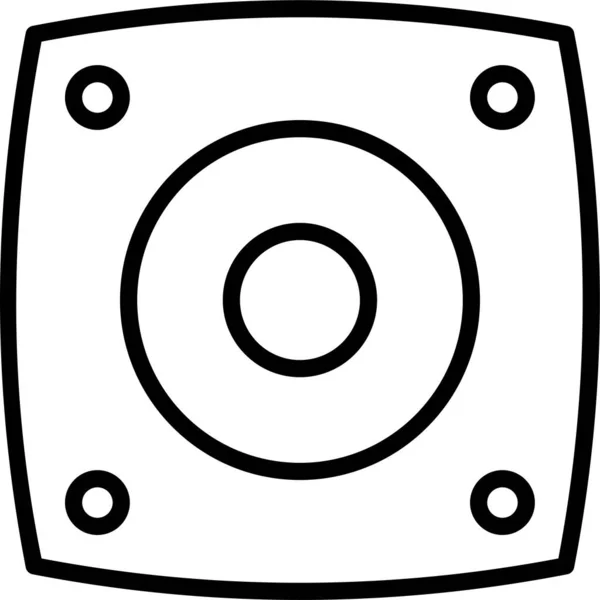 Woofer Música Subwoofer Icono Estilo Esquema — Vector de stock