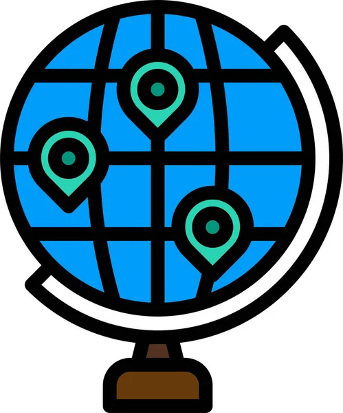 Globe Internationaal Locatie Icoon — Stockvector