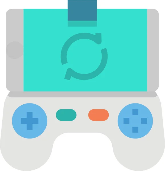 Контроллер Игры Мобильный Значок Плоском Стиле — стоковый вектор