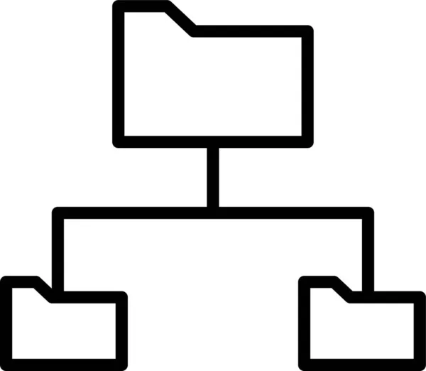 Icono Archivo Datos Carpeta Estilo Esquema — Archivo Imágenes Vectoriales