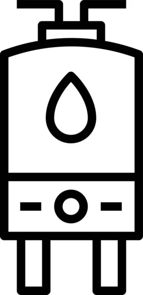 Elektrische Boiler Pictogram Omtrek Stijl — Stockvector