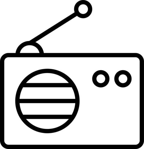 Иконка Радиоантенного Транзистора Стиле Абрис — стоковый вектор