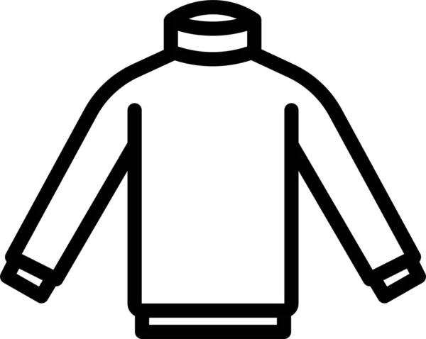 Sweter Turtleneck Ikona Odzieży Sportowej Zarysie Stylu — Wektor stockowy