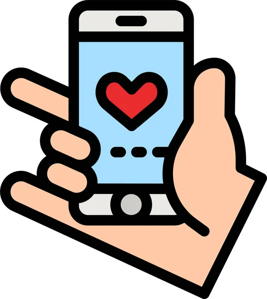 Значок Телефонного Кохання Заповненому Стилі Поза Мережею — стоковий вектор