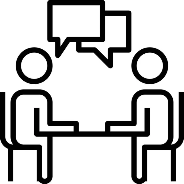 Negociación Conversación Icono Conversación Estilo Esquema — Vector de stock