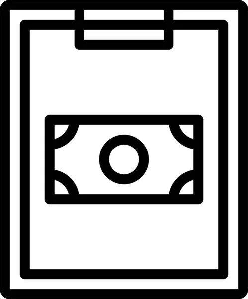 Business Clipboard Geld Pictogram Omtrek Stijl — Stockvector