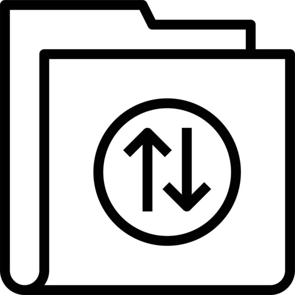 Tukar Ikon Bentuk Folder Dalam Gaya Outline - Stok Vektor