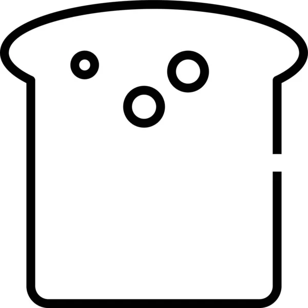 Toast Breakfast Bakery Icon Outline Style — Stock Vector