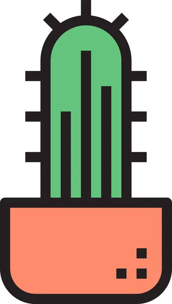 Icono Flor Cactus Cactus Estilo Contorno Lleno — Archivo Imágenes Vectoriales