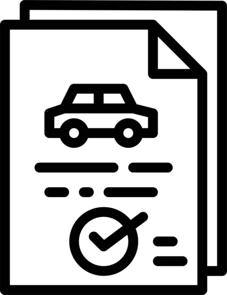 Icono Del Documento Control Coche Categoría Hospitales Asistencia Sanitaria — Vector de stock