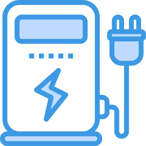 Eco Ecologie Elektrisch Icoon Gevulde Stijl — Stockvector