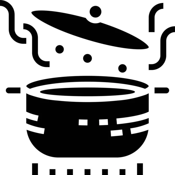 Boil Boiling Cooking Icon Solid Style — Stock Vector