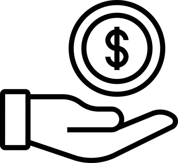 Ikona Darování Peněz Mince — Stockový vektor