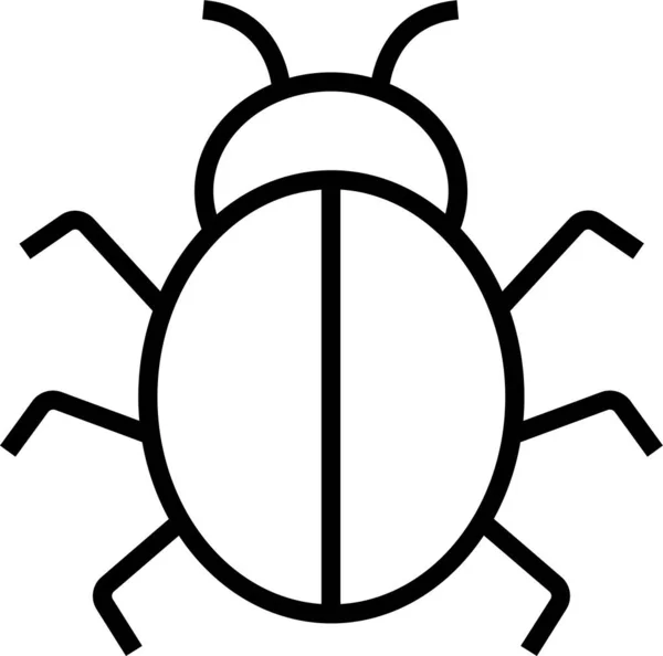 Ladybug Insect Entomology Icon Outline Style — Stock Vector