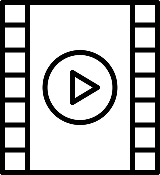 Video Clip Reel Icon Outline Style — Stock Vector