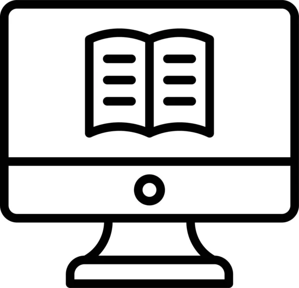 Monitor Pantalla Libro Icono — Vector de stock