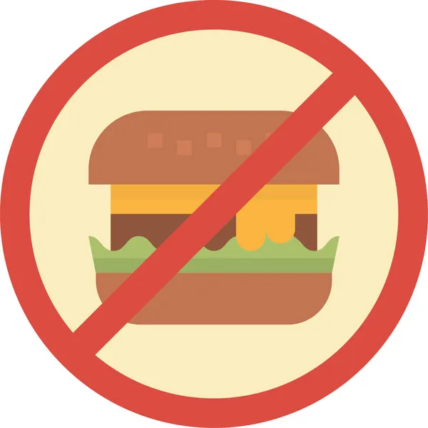 Burger Fastfood Ikone Der Kategorie Fitness Yoga Diät — Stockvektor