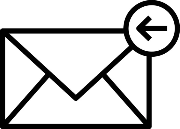 Mail Email Lettre Icône Dans Style Contour — Image vectorielle
