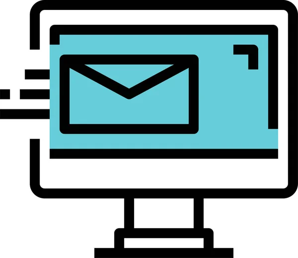 Mail Маркетинг Интернет Икона Стиле Очертания — стоковый вектор