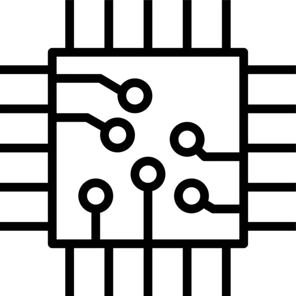 Elektronisches Symbol Für Cpu Prozessor — Stockvektor