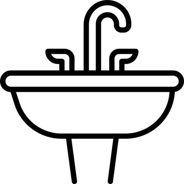 Значок Мийки Крана Контурному Стилі — стоковий вектор