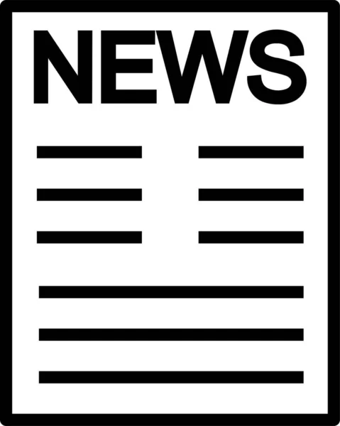 Diario Noticias Icono Informe Estilo Esquema — Vector de stock